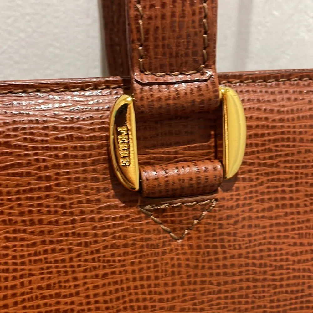 Gianfranco Ferre Cognac Brown Leather Shoulder Tote